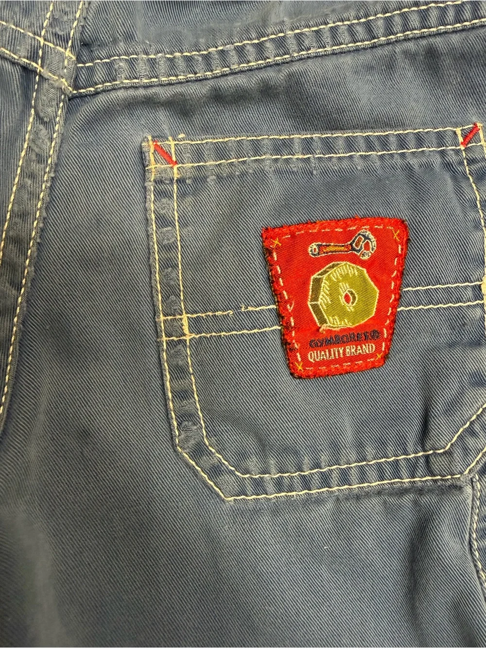 Vintage Gymboree rainbow tag cargo carpenter shorts boys blue small 90s Y2K